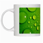 Green Water Drops White Mug