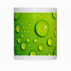 Green Water Drops White Mug from ArtsNow.com Center