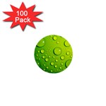 Green Water Drops 1  Mini Button (100 pack) 