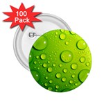 Green Water Drops 2.25  Button (100 pack)