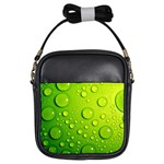 Green Water Drops Girls Sling Bag