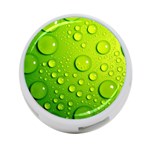 Green Water Drops 4-Port USB Hub (One Side)