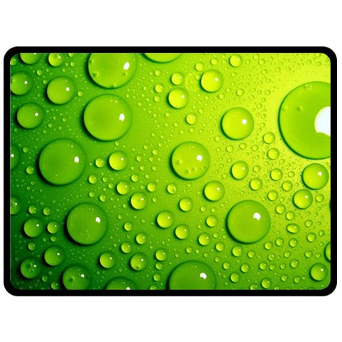 Green Water Drops Fleece Blanket (Large) from ArtsNow.com 80 x60  Blanket Front