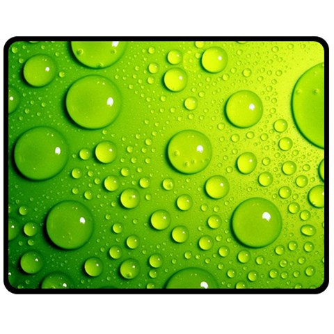 Green Water Drops Fleece Blanket (Medium) from ArtsNow.com 60 x50  Blanket Front