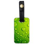 Green Water Drops Luggage Tag (one side)