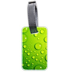 Green Water Drops Luggage Tag (two sides) from ArtsNow.com Front