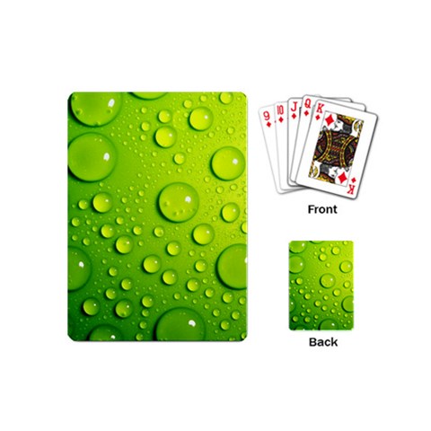 Green Water Drops Playing Cards (Mini) from ArtsNow.com Back