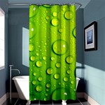 Green Water Drops Shower Curtain 36  x 72  (Stall)