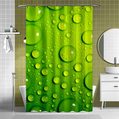 Green Water Drops Shower Curtain 48  x 72  (Small) from ArtsNow.com Curtain(48  X 72 ) - 42.18 x64.8  Curtain(48  X 72 )