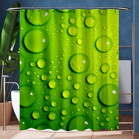 Green Water Drops Shower Curtain 60  x 72  (Medium) from ArtsNow.com 60 x72  Curtain