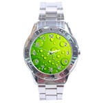 Green Water Drops Stainless Steel Analogue Watch