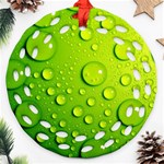 Green Water Drops Ornament (Round Filigree)