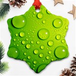 Green Water Drops Ornament (Snowflake)