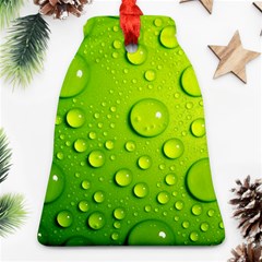 Green Water Drops Bell Ornament (Two Sides) from ArtsNow.com Front