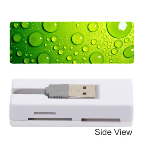 Green Water Drops Memory Card Reader (Stick) from ArtsNow.com Front