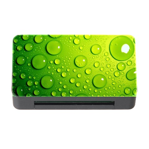 Green Water Drops Memory Card Reader with CF from ArtsNow.com Front