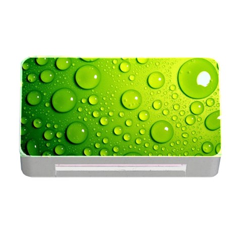 Green Water Drops Memory Card Reader with CF from ArtsNow.com Front