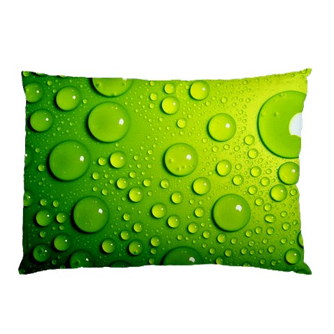 Green Water Drops Pillow Case (Two Sides) from ArtsNow.com Back