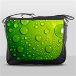 Green Water Drops Messenger Bag