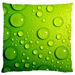 Green Water Drops Large Cushion Case (One Side)