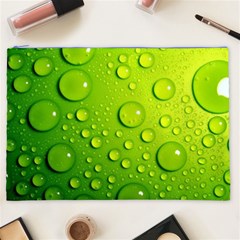 Green Water Drops Cosmetic Bag (XXL) from ArtsNow.com Front