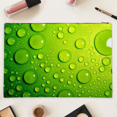 Green Water Drops Cosmetic Bag (XXL) from ArtsNow.com Back