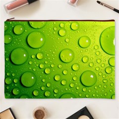 Green Water Drops Cosmetic Bag (XXXL) from ArtsNow.com Front