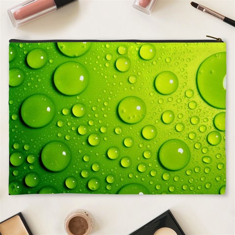 Green Water Drops Cosmetic Bag (XXXL) from ArtsNow.com Back