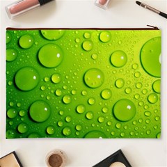 Green Water Drops Cosmetic Bag (XXXL) from ArtsNow.com Back