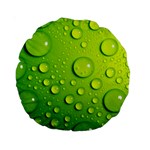 Green Water Drops Standard 15  Premium Round Cushion 