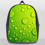 Green Water Drops School Bag (XL)