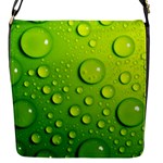 Green Water Drops Flap Closure Messenger Bag (S)