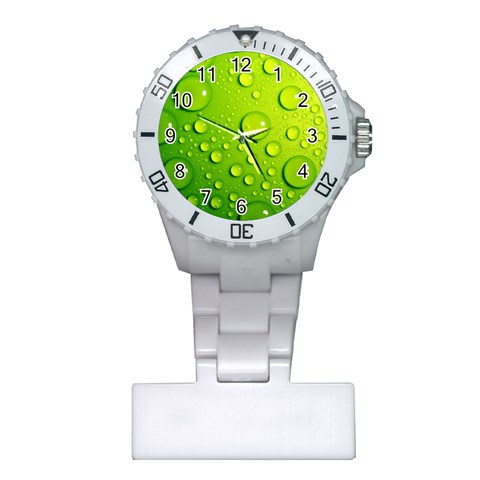 Green Water Drops Plastic Nurses Watch from ArtsNow.com Front