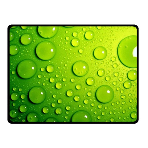 Green Water Drops Double Sided Fleece Blanket (Small) from ArtsNow.com 45 x34  Blanket Front