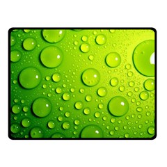 Green Water Drops Double Sided Fleece Blanket (Small) from ArtsNow.com 45 x34  Blanket Front