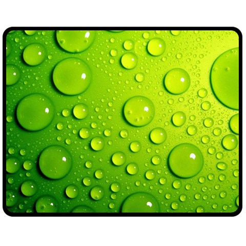 Green Water Drops Double Sided Fleece Blanket (Medium) from ArtsNow.com 58.8 x47.4  Blanket Back