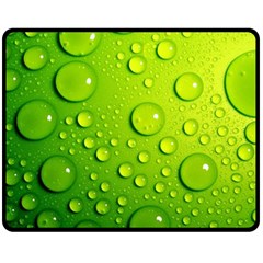 Green Water Drops Double Sided Fleece Blanket (Medium) from ArtsNow.com 58.8 x47.4  Blanket Back