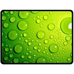 Green Water Drops Double Sided Fleece Blanket (Large)