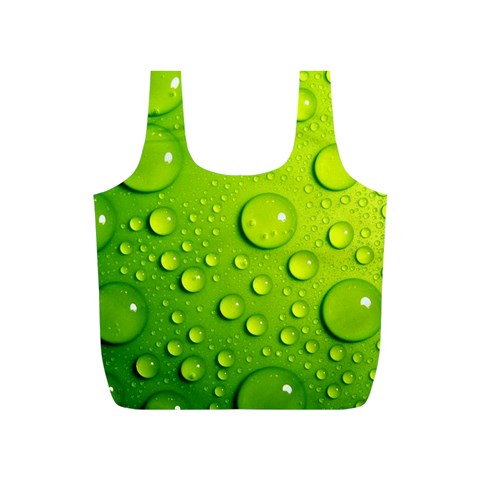 Green Water Drops Full Print Recycle Bag (S) from ArtsNow.com Front