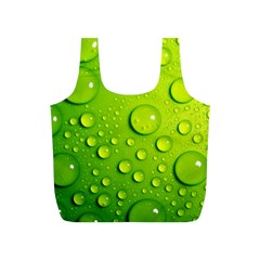 Green Water Drops Full Print Recycle Bag (S) from ArtsNow.com Front