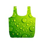 Green Water Drops Full Print Recycle Bag (S)