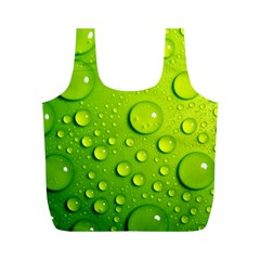 Green Water Drops Full Print Recycle Bag (M) from ArtsNow.com Front