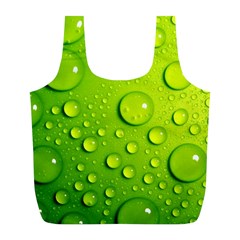 Green Water Drops Full Print Recycle Bag (L) from ArtsNow.com Front