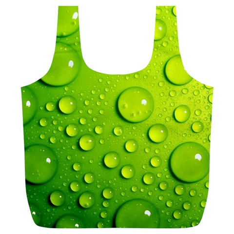 Green Water Drops Full Print Recycle Bag (XL) from ArtsNow.com Front