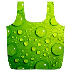 Green Water Drops Full Print Recycle Bag (XL) from ArtsNow.com Front