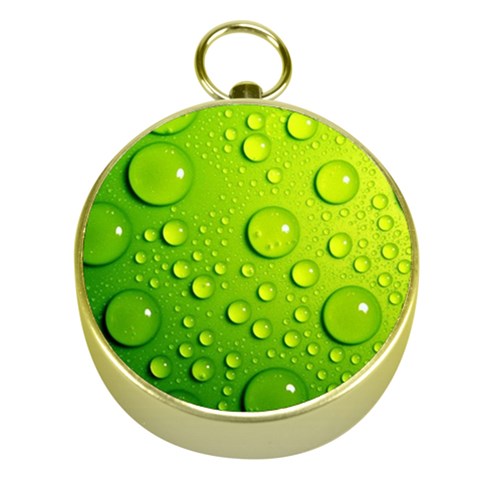 Green Water Drops Gold Compass from ArtsNow.com Front