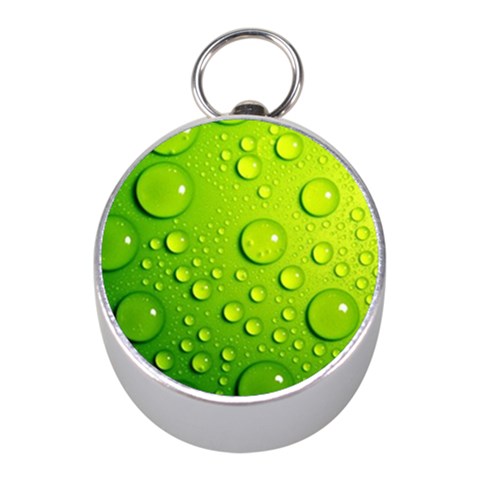 Green Water Drops Silver Compass (Mini) from ArtsNow.com Front