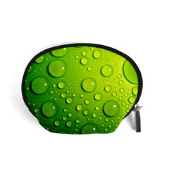 Green Water Drops Accessory Pouch (Small) from ArtsNow.com Front