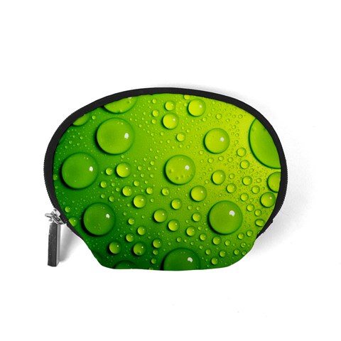 Green Water Drops Accessory Pouch (Small) from ArtsNow.com Back