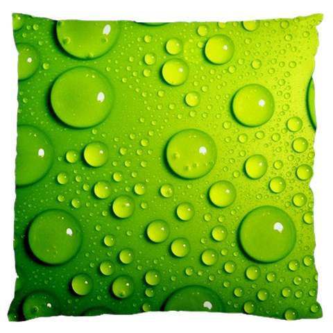 Green Water Drops Standard Flano Cushion Case (One Side) from ArtsNow.com Front